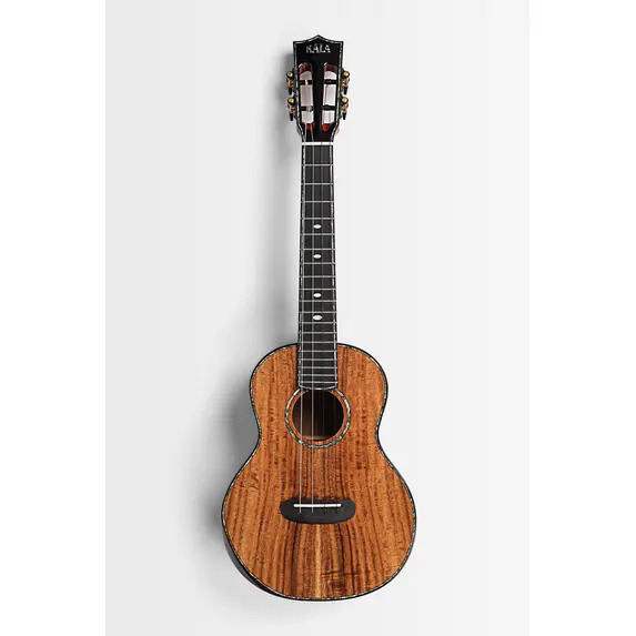 Kala Contour Deluxe All Solid Gloss Spruce Rosewood Ukulele With Cutaway and Bag