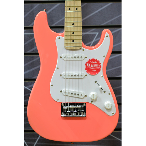 Fender Squier Limited Edition Mini Stratocaster Electric Guitar Tahitian Coral