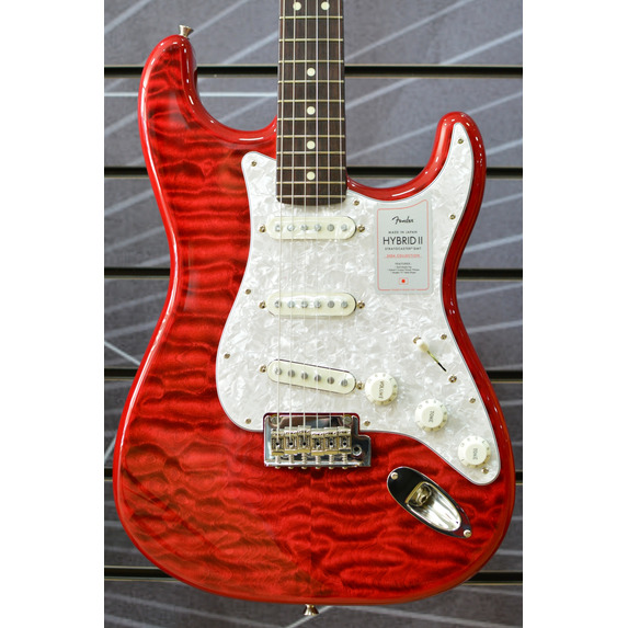 Fender 2024 Collection Stratocaster Made In Japan Hybrid II - Quilt Red Beryl - Incl Gig Bag