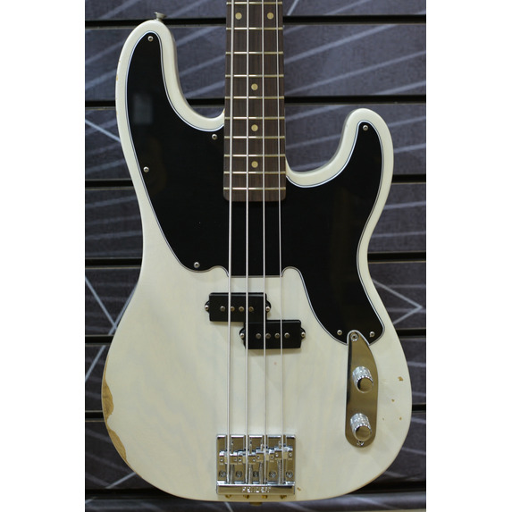 Fender Mike Dirnt Road Worn Precision Bass, White Blonde, Rosewood  -Incl Hardshell Case