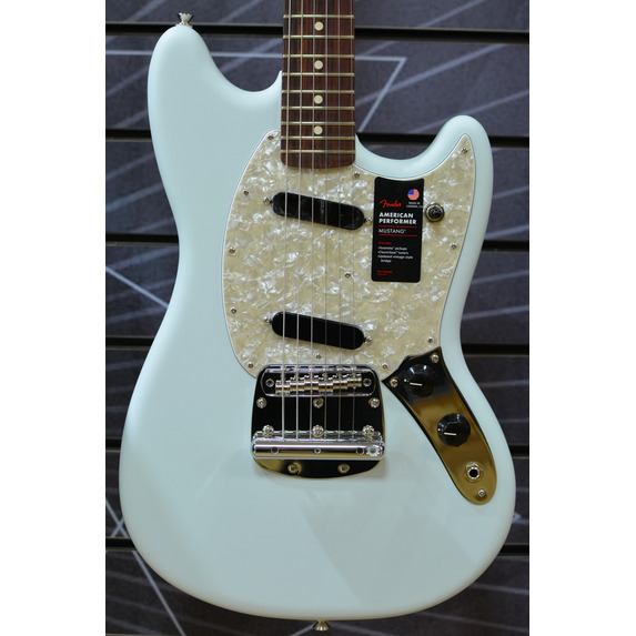 Fender American Performer Mustang, Satin Sonic Blue, Rosewood