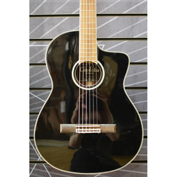 Cordoba Fusion 5 Jet Black Electro Nylon Guitar 