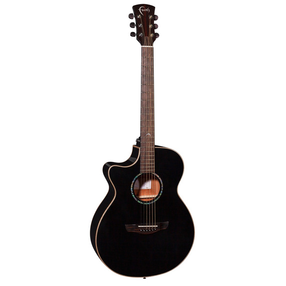 Faith Eclipse FECV Venus OM Black Left-Handed All Solid Electro Acoustic Guitar & Case