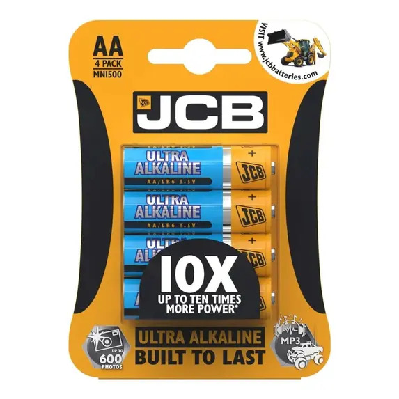 JCB Ultra Alkaline AA Battery - Pack for 4