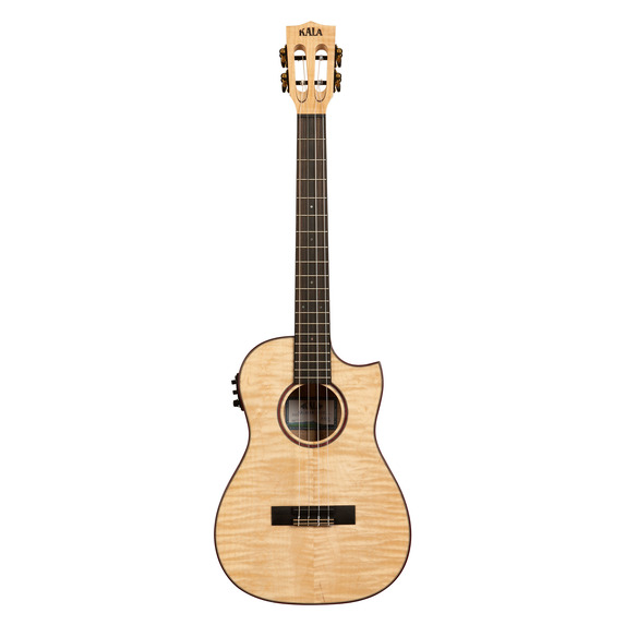 Kala All Solid Flame Maple Cutaway Ukulele with EQ & Bag