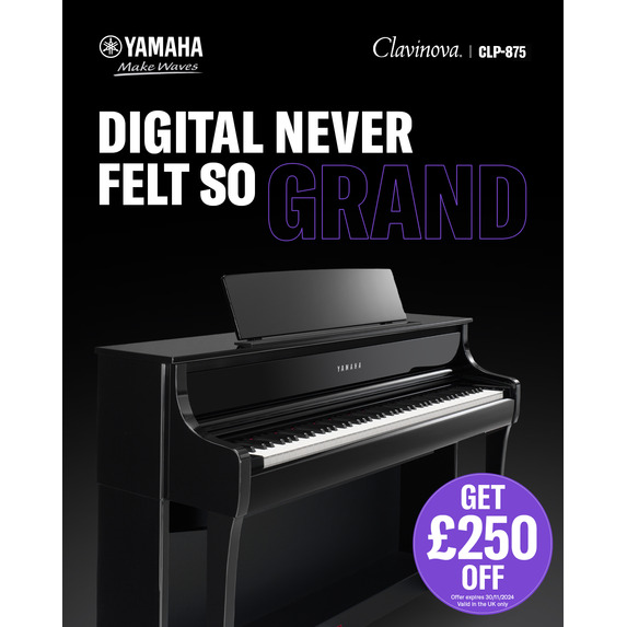 Yamaha CLP875 Digital Piano - Satin Black - Free Delivery - Five Year Warranty